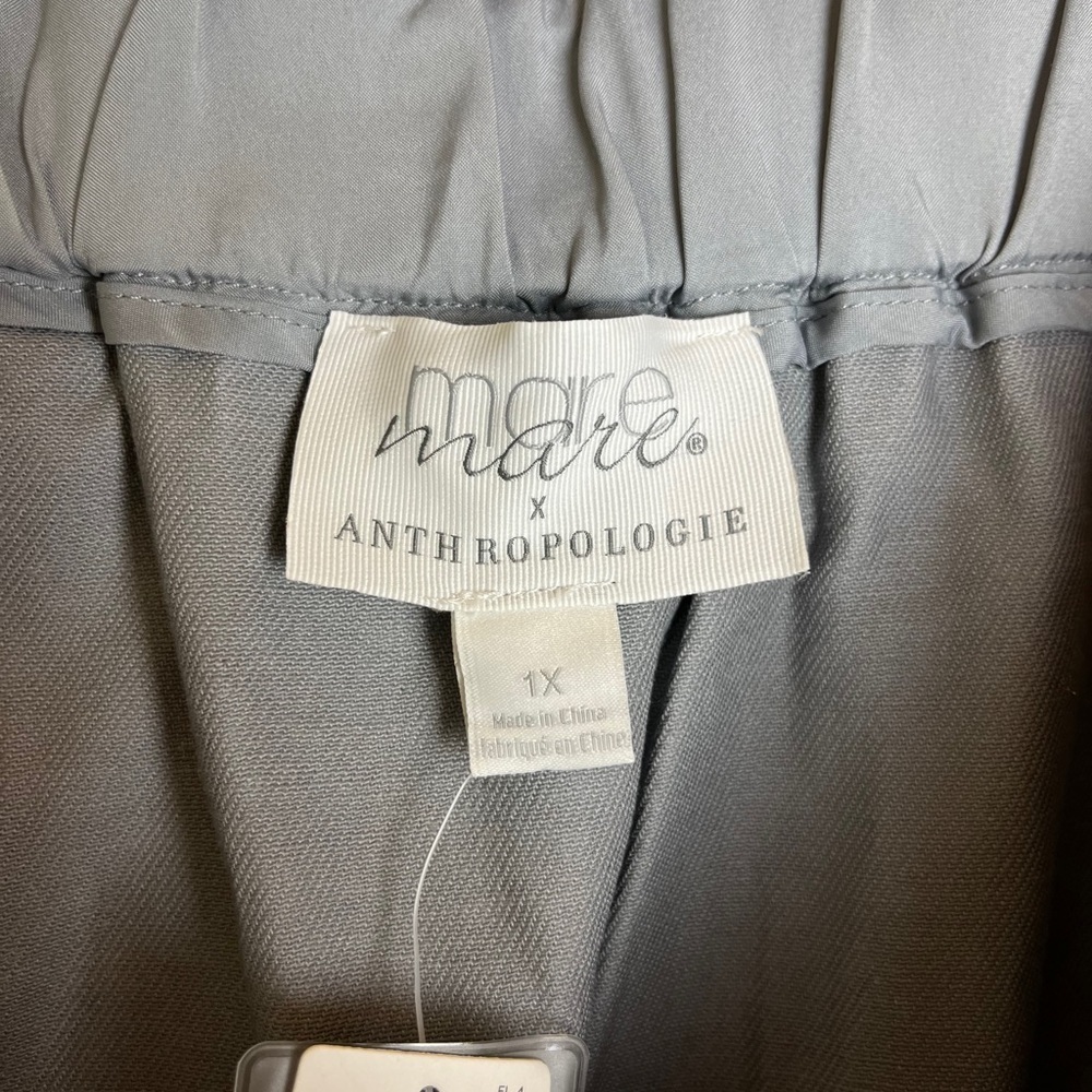NWT Mare Mare Anthropologie Skirt Plus 1X Gray Cotton Button Front Utility Midi - Picture 2 of 12